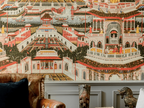 How to Incorporate an Asian Wallpaper into a Modern Home - Marble Lotus