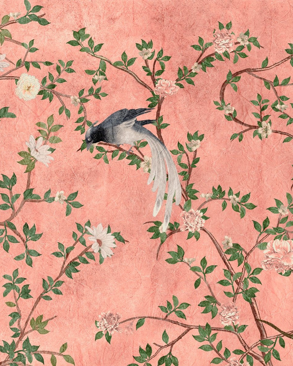Chinoiserie Wallpaper - Marble Lotus
