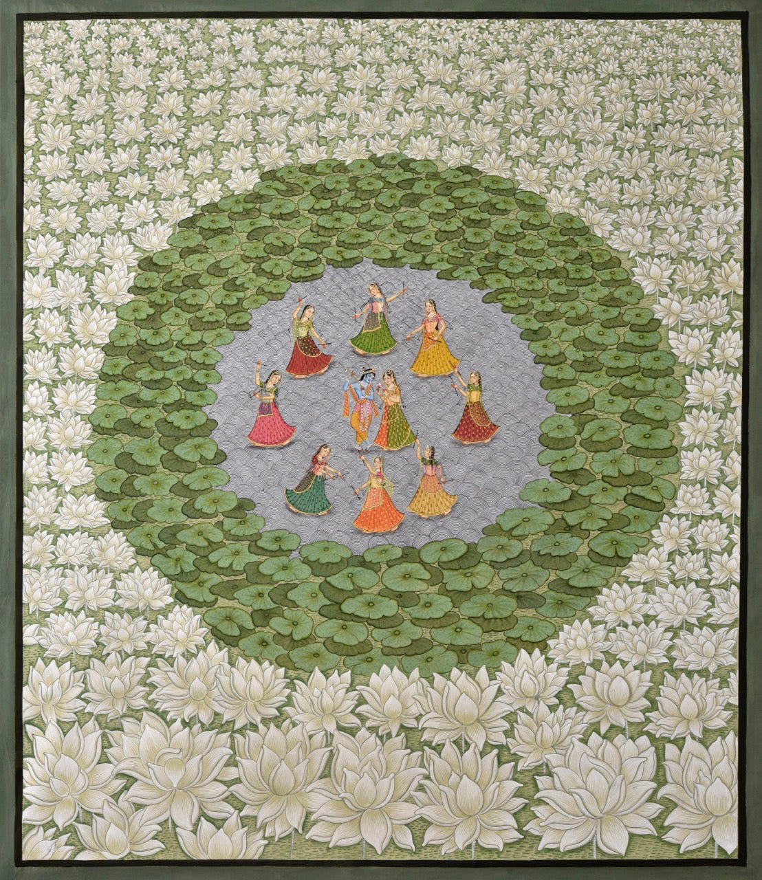 Pichwai Painting | Radha Krishna Raas Leela - Pastel | Indian Art