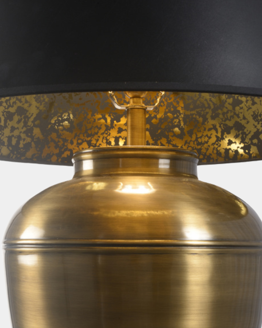 Vaughan Lamp - Antique Brass-Marble Lotus
