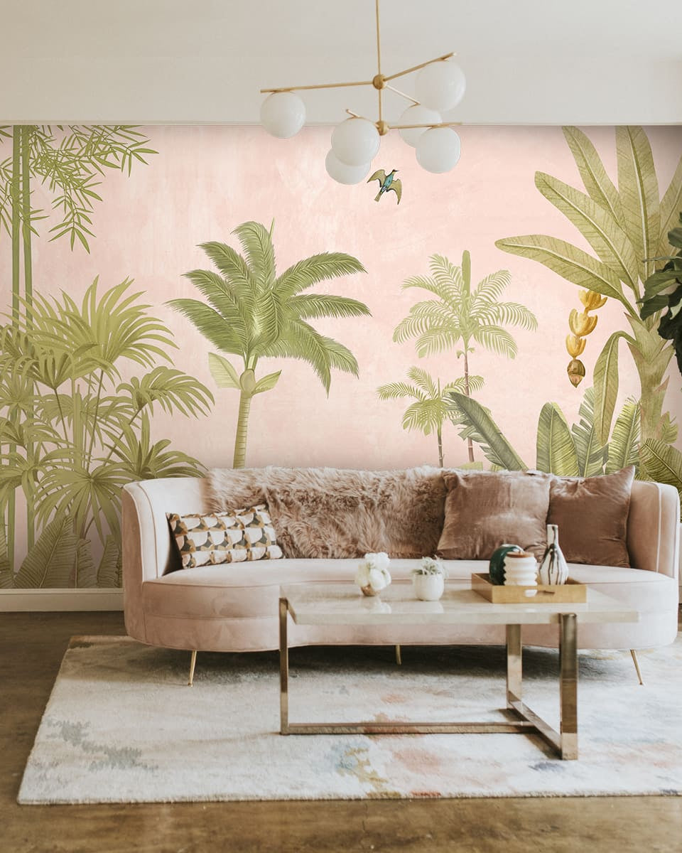 A Jungle Village, Nature Theme Wallpaper, Customised - Marble Lotus - A Jungle Village, Nature Theme WallpaperA Jungle Village, Nature Theme Wallpaper, Customised