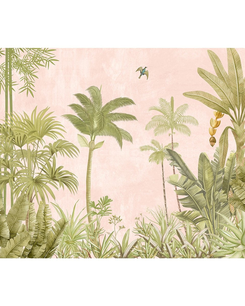 A Jungle Village, Nature Theme Wallpaper, Customised - Marble Lotus - A Jungle Village, Nature Theme Wallpaper, Customised
