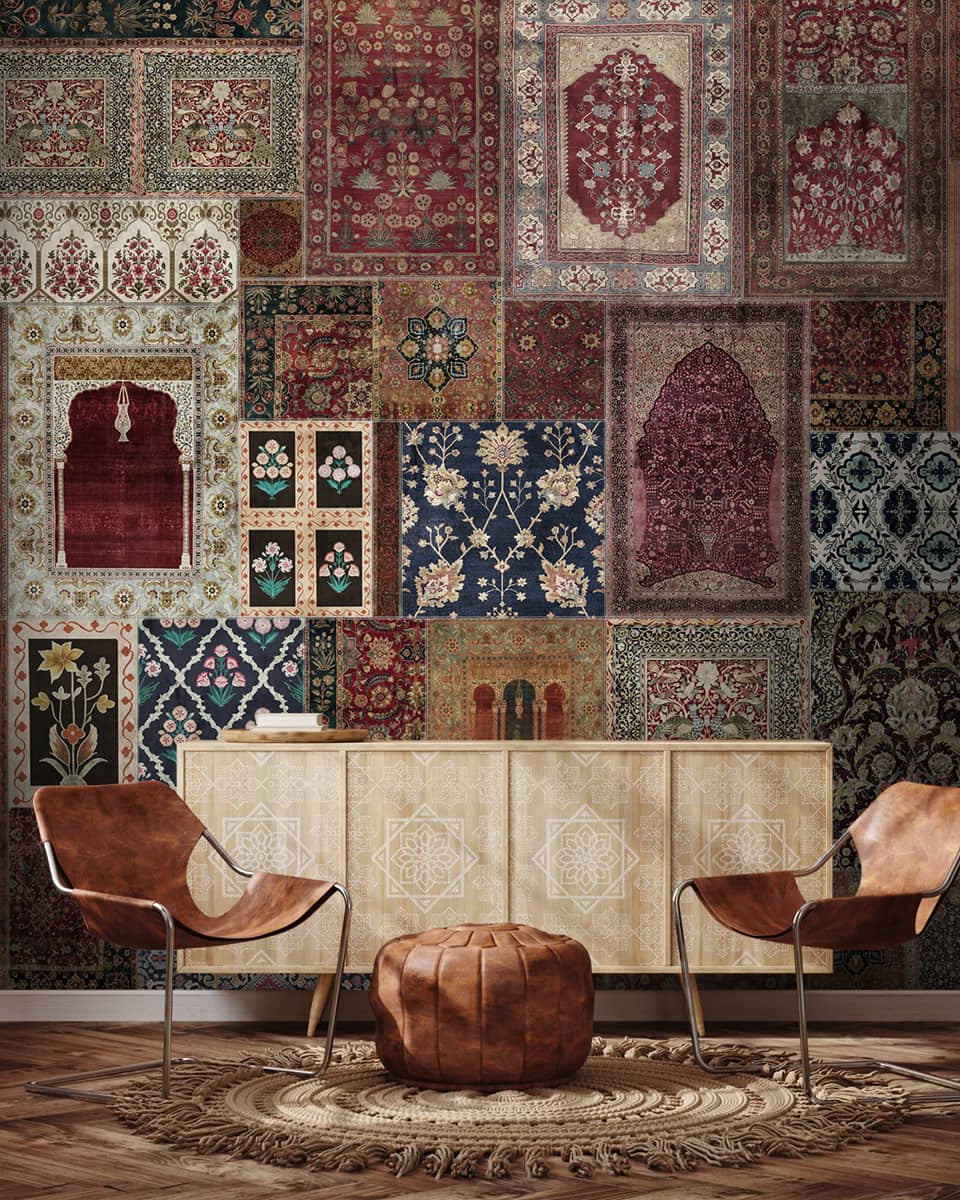 Aalishan Exquisite Indian Carpet Design Wallpaper - Marble Lotus - Aalishan: Exquisite Indian Carpet Design