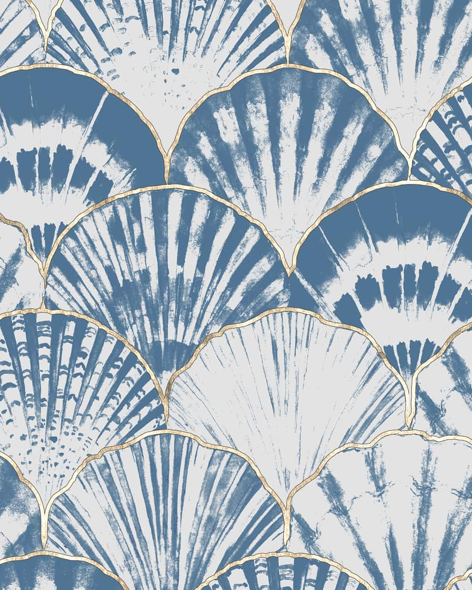 Abstract Indian Batik Print Wallpaper for Walls, Blue - Marble Lotus - Abstract Batik Print Wallpaper, Customised for Walls