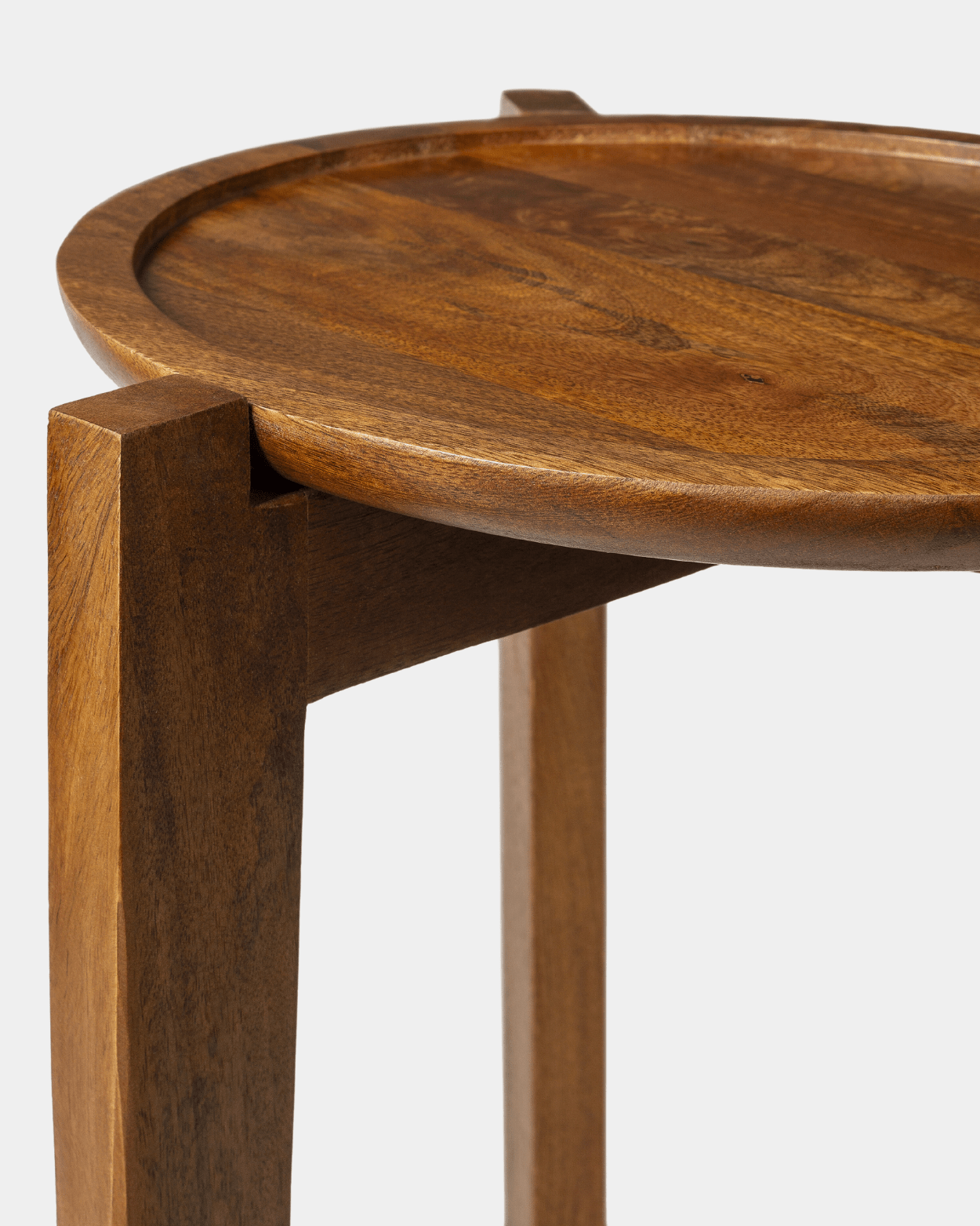 Abuja Solid Brown Side Table - Marble Lotus - Abuja Solid Brown Side Table | Round Side Tables | Mango Wood Side Table
