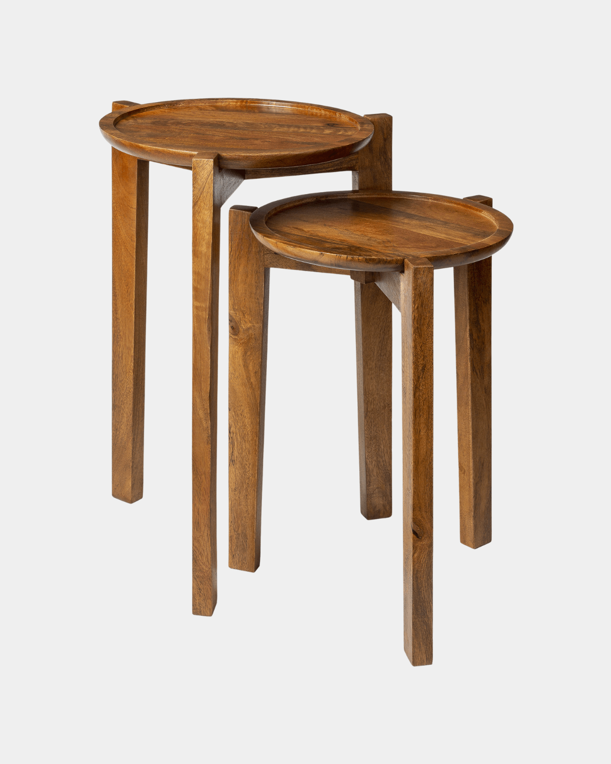 Abuja Solid Brown Side Table - Marble Lotus - Abuja Solid Brown Side Table | Round Side Tables | Mango Wood Side Table