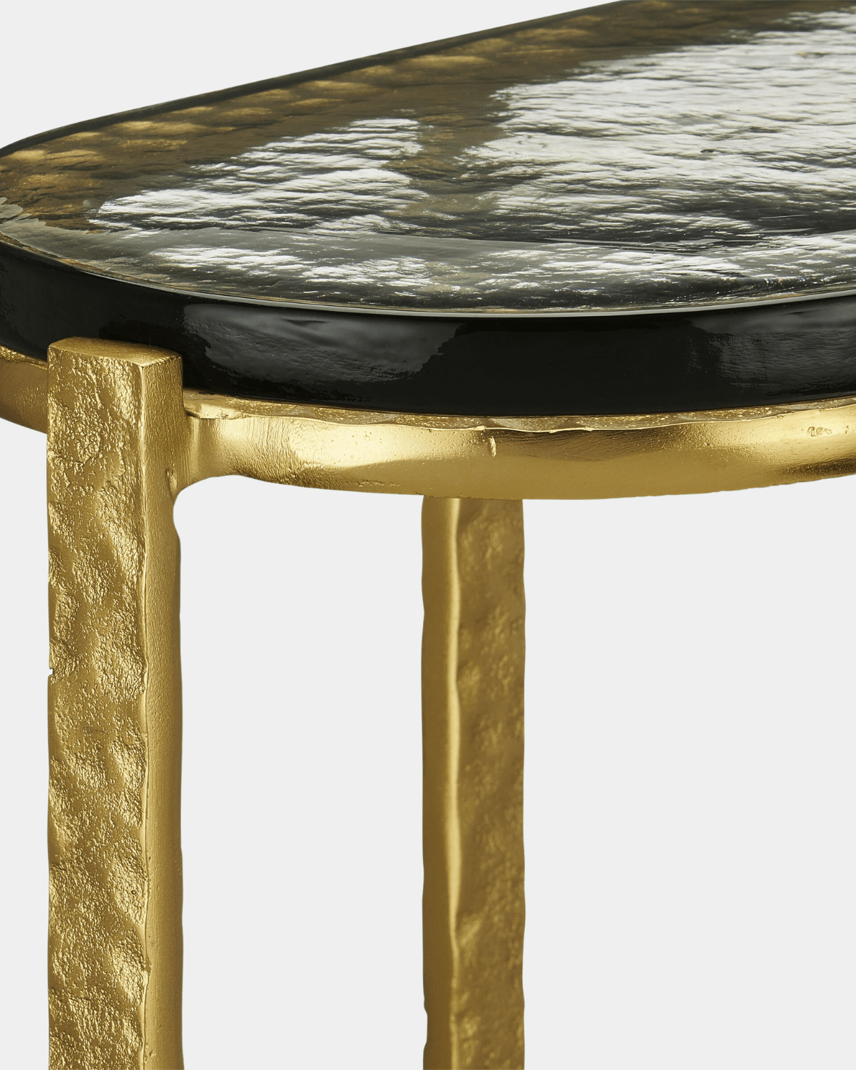 Acea Gold Side Table - Marble Lotus - Acea Gold Side Table | Black Round End Table | Black Side Tables