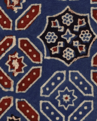 AJRAK Blue - Marble Lotus - AJRAK Blue