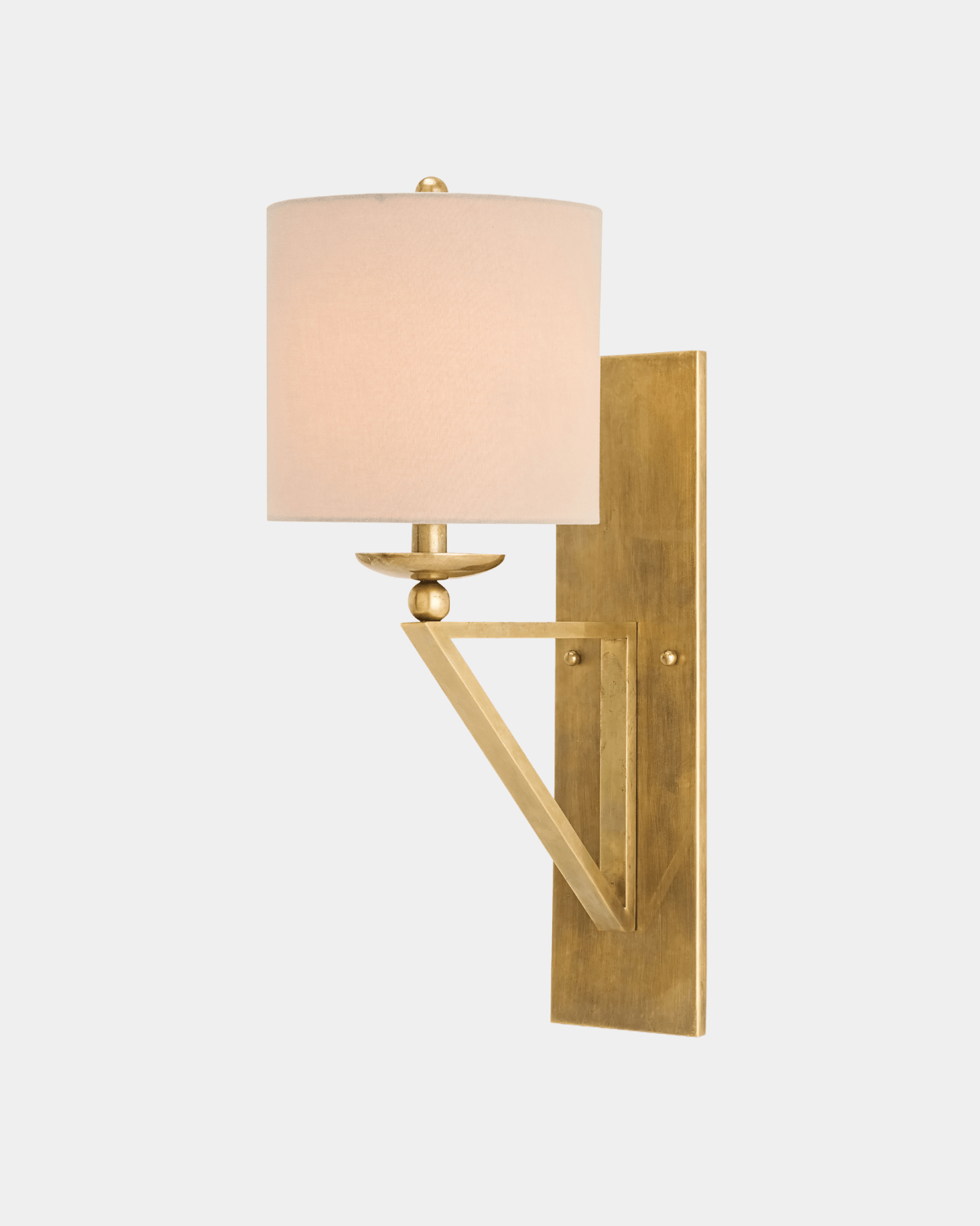 Anthology Brass Wall Sconce, White Shade - Marble Lotus - Anthology Brass Wall Sconce with White Shade