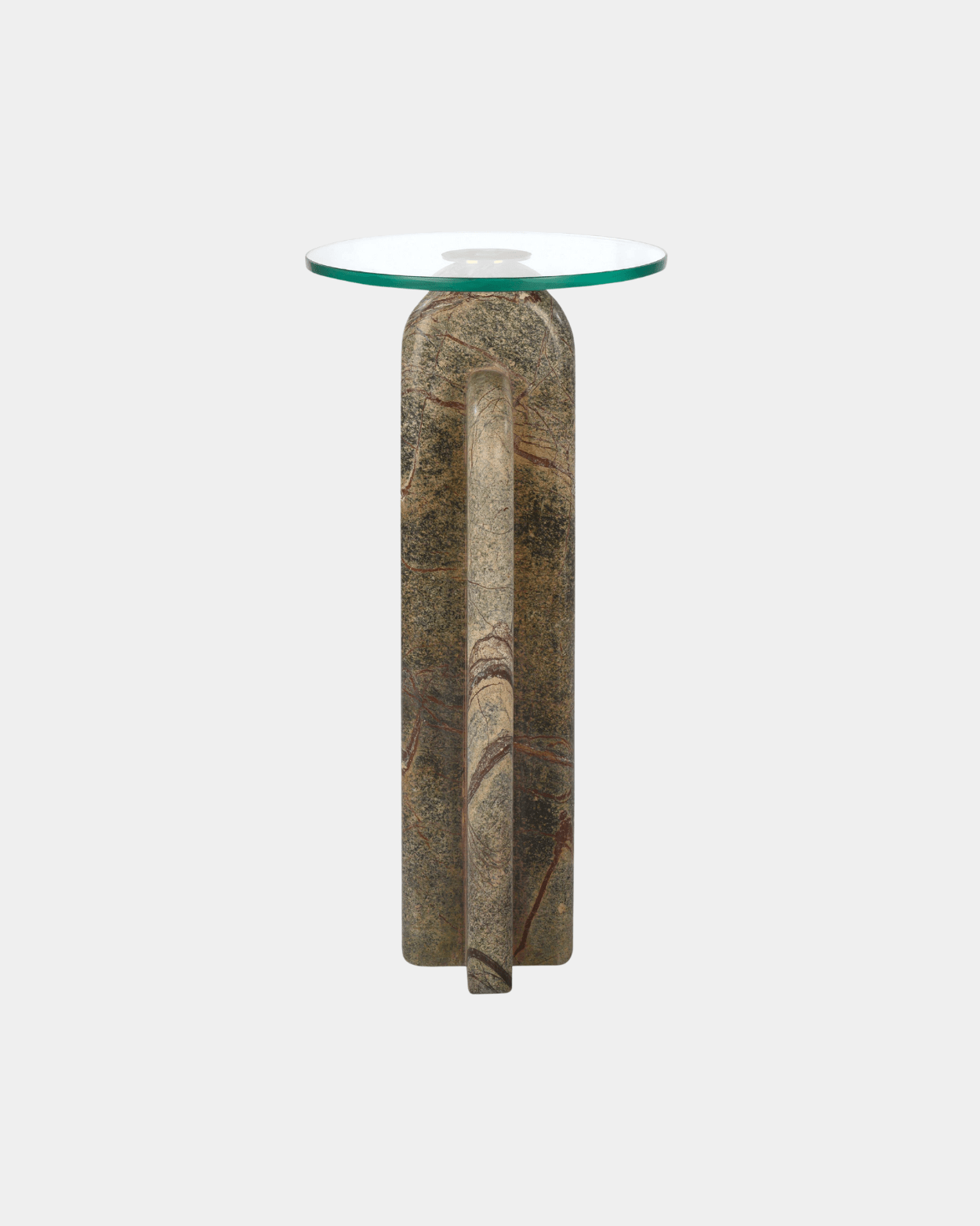Archway Drink Table - Green - Marble Lotus - Polished Green Archway Drink Table