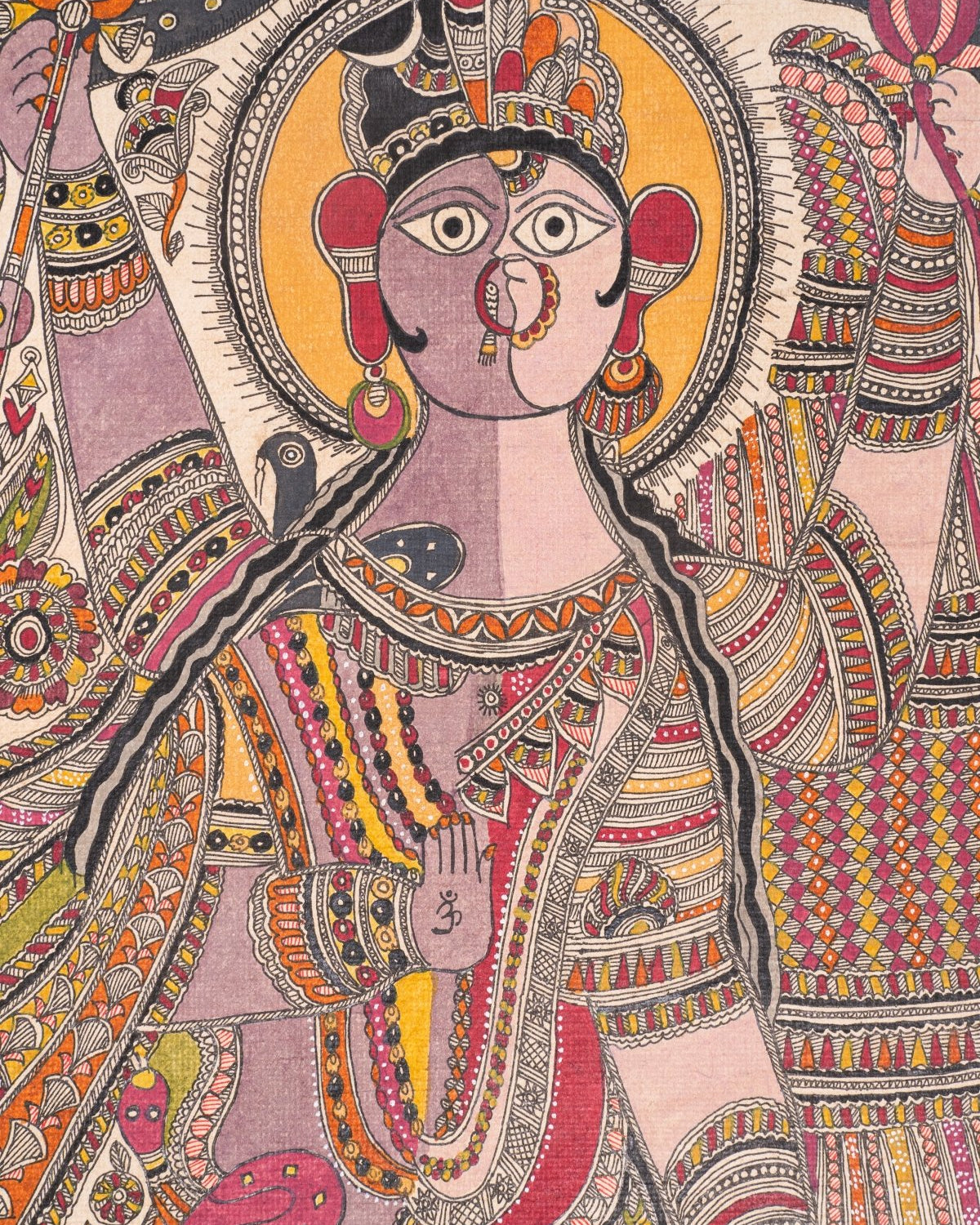Ardhanarishvara - Madhubani Harmony of Shiva & Parvati - Marble Lotus - Ardhanarishvara - Madhubani Harmony of Shiva & Parvati