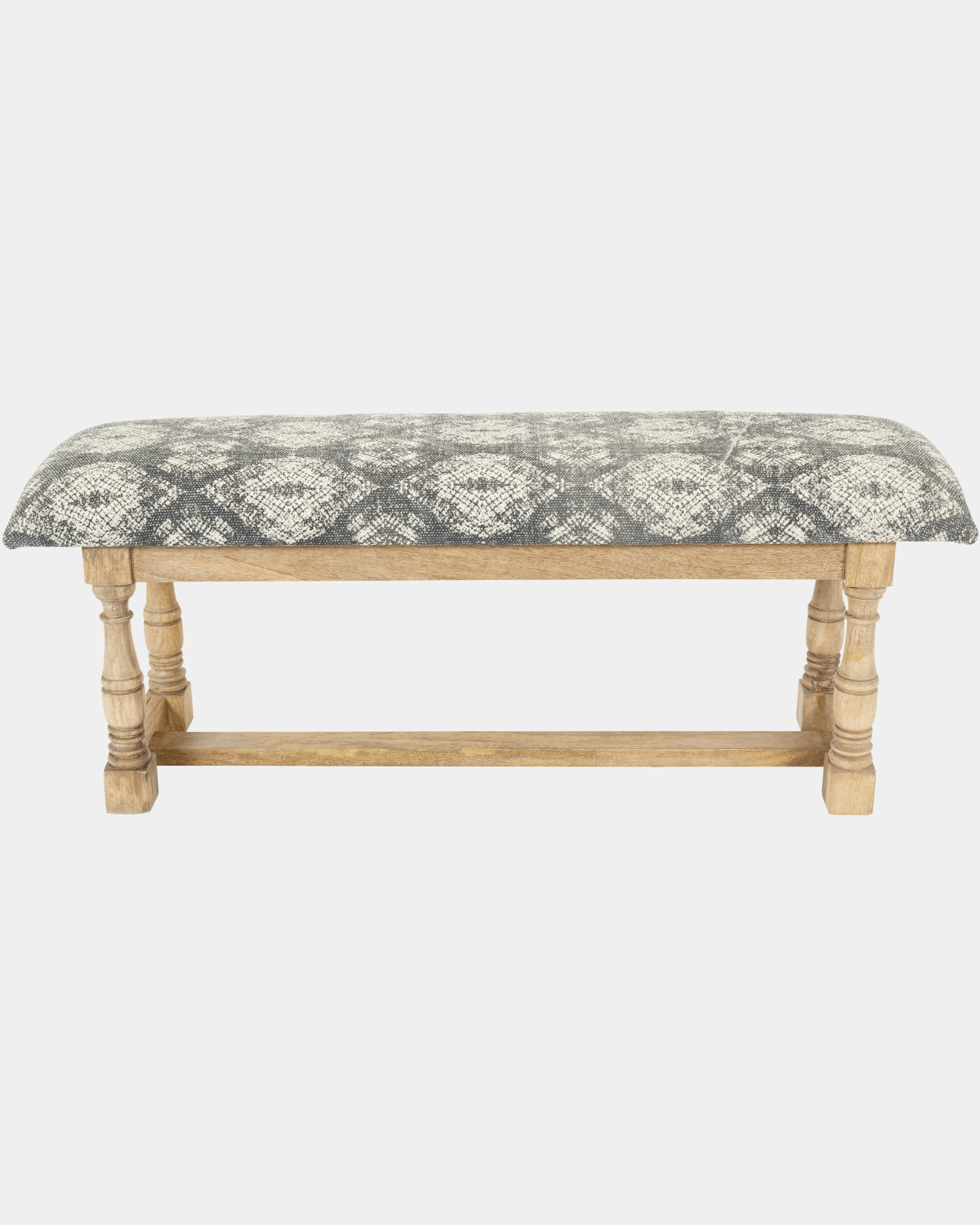 Artisan Blue Upholstered Bench - Marble Lotus - Add class and comfort to your space with the Artisan Blue Upholstered Bench