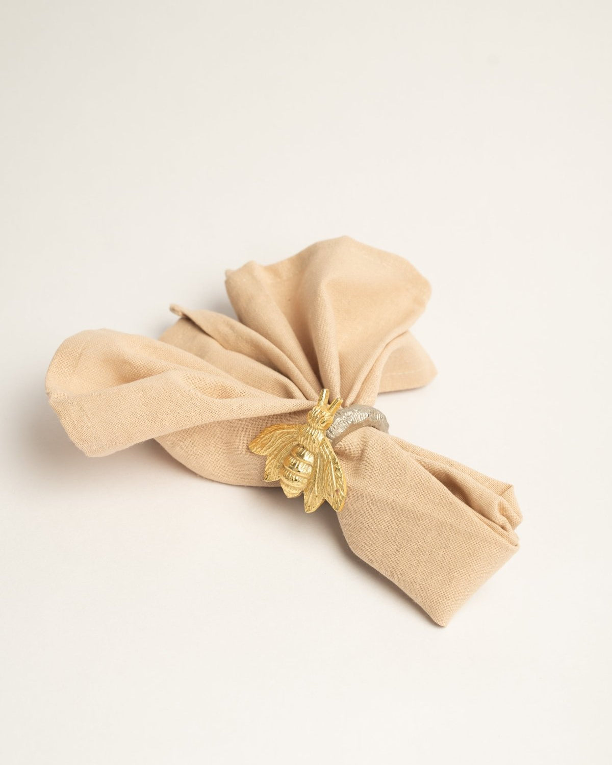 Bee Accent Napkin Ring Set – Set of 4 - Marble Lotus - Bee Accent Napkin Ring Set – Set of 4