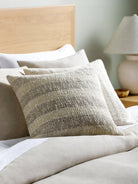 Beige Textured Striped Pillow - Marble Lotus - Elegant Beige Textured Striped Pillows