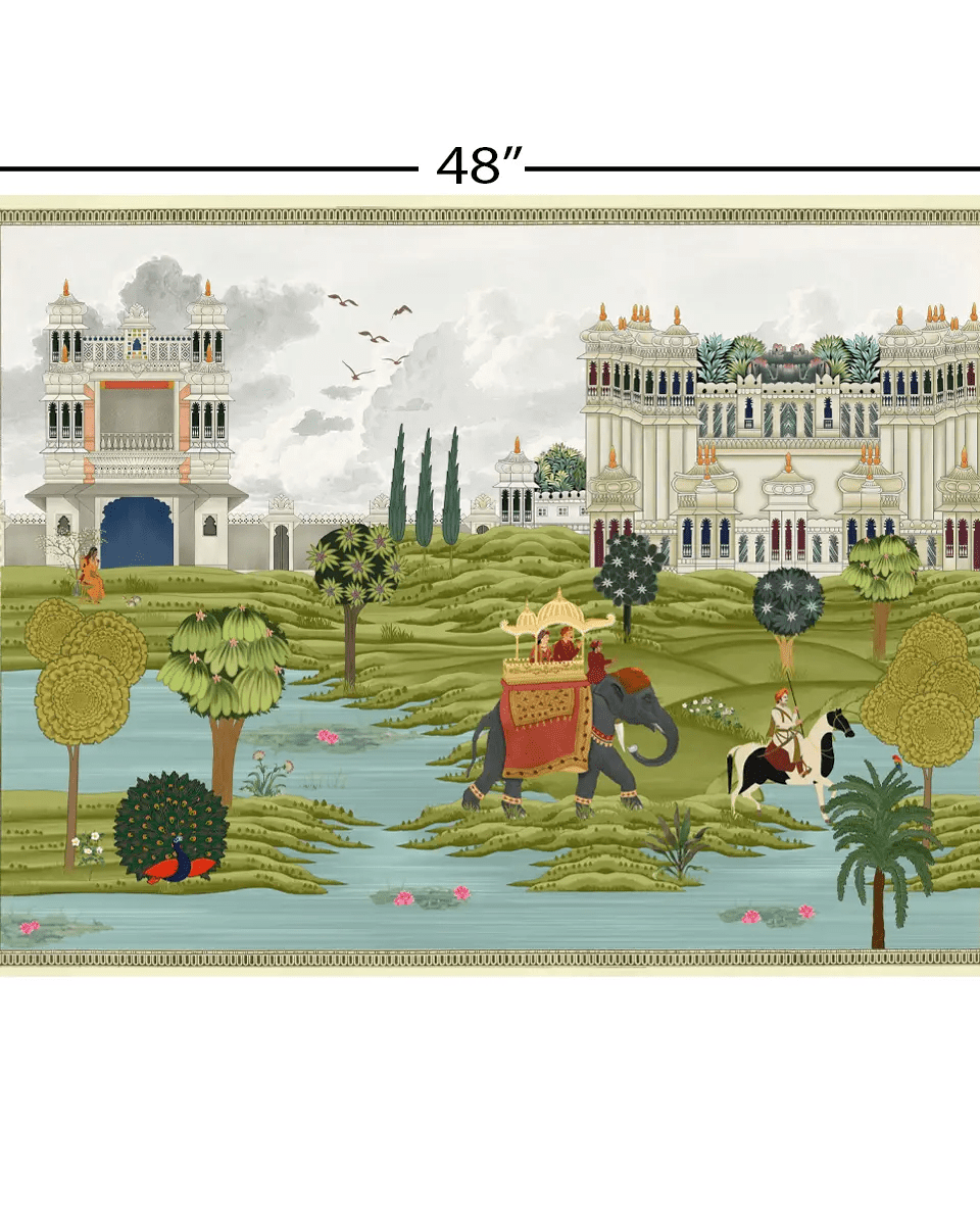 Bharat Rajasthani King Painting Wall Art Digital Frameless Poster 36 x 48 inches - Marble Lotus - Buy Bharat Rajasthani King Painting Wall Art Digital Print Poster 36 x 48 inches