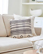 Bhujodi Checkered Wool Blend Pillow - Marble Lotus - Bhujodi Checkered Wool Blend Pillows