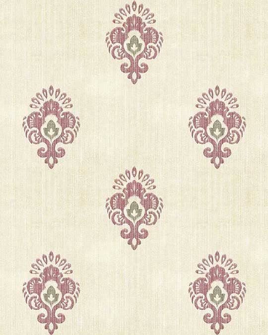 Block Print Wallpaper - Marble Lotus - Traditional Jamewar Wallpapers