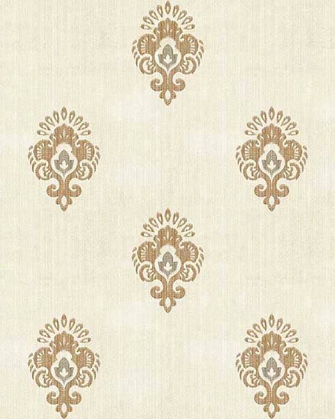 Block Print Wallpaper - Marble Lotus - Decorate your home Traditional Jamewar Wallpapers