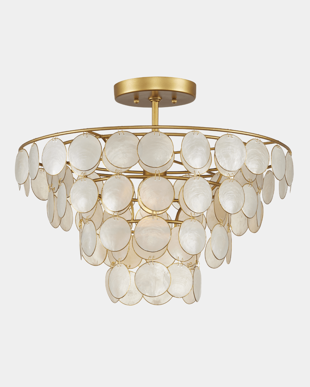 Bon Vivant Small Semi - Flush Mount - Marble Lotus - Bon Vivant Small Semi Flush Mount Light
