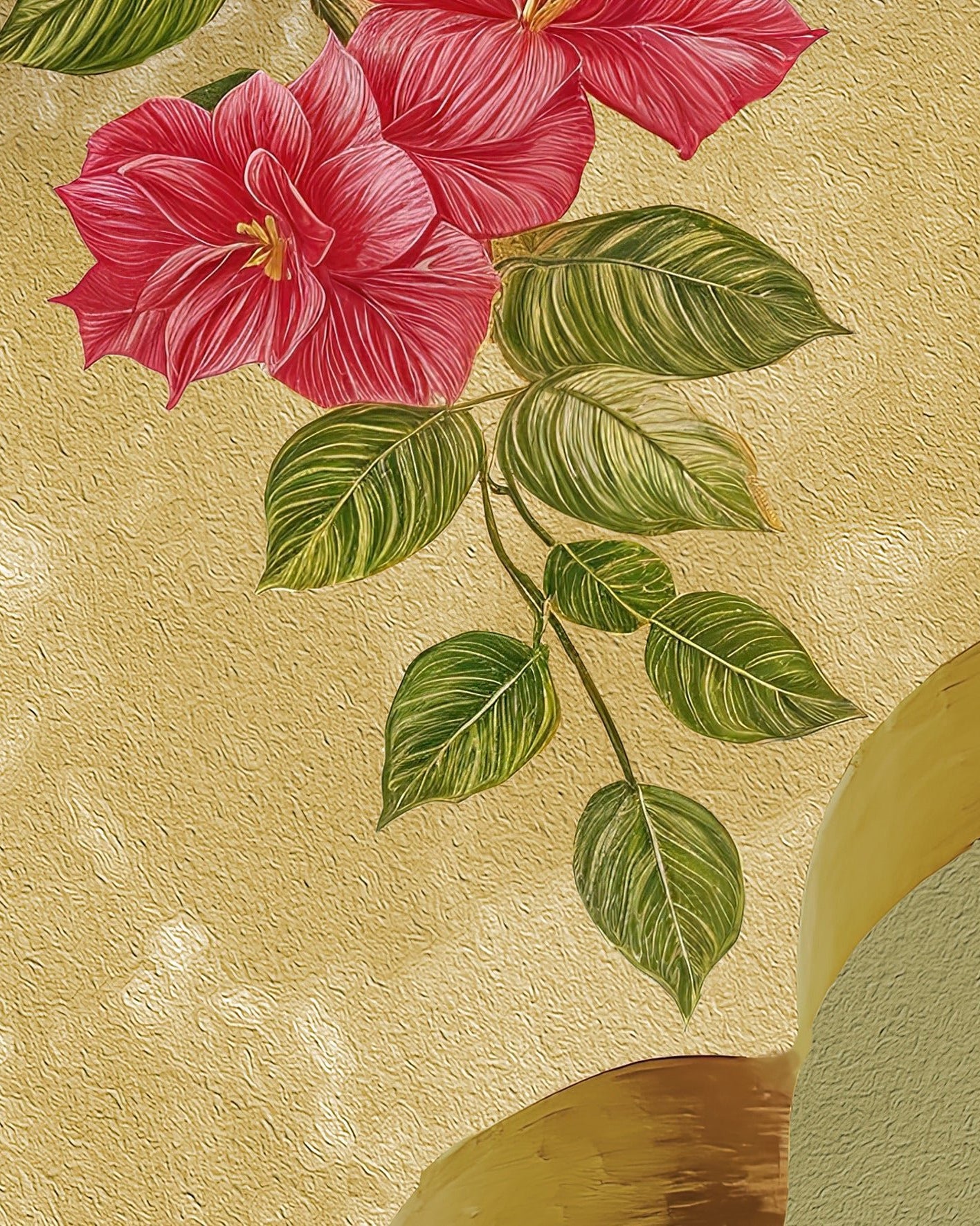 Bougainvillea Village Wallpaper - Marble Lotus - Bougainvillea Village Wallpaper