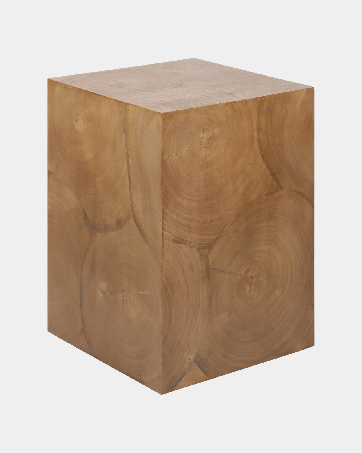 Brax Artisan Side Table - Marble Lotus - Brax Artisan Side Table | Wood End Table | Natural Side Table