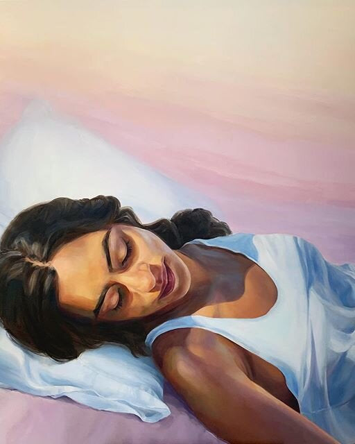 Brown Girl in Repose (Limited Edition Print of 50) - Marble Lotus - Brown Girl in Repose Limited Edition Painting