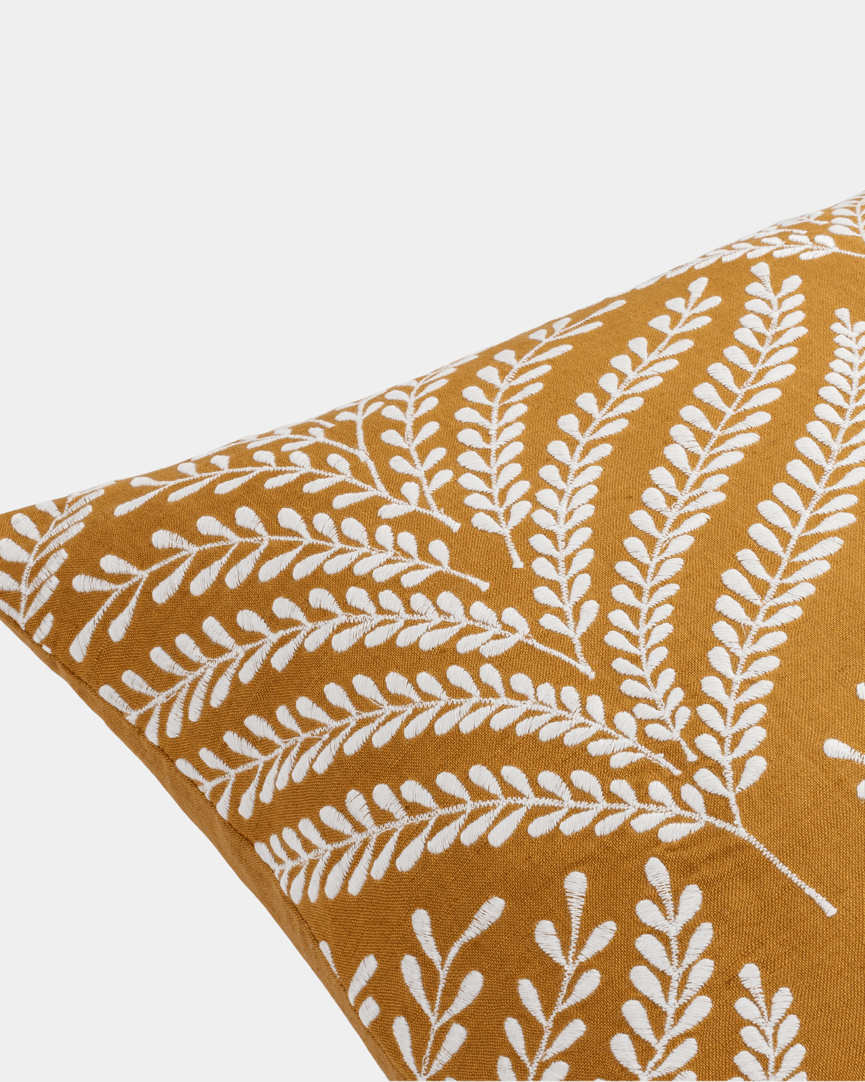 Camel Linen Embroidered Pillow - Marble Lotus - Buy Camel Linen Embroidered Pillows | Marble Lotus