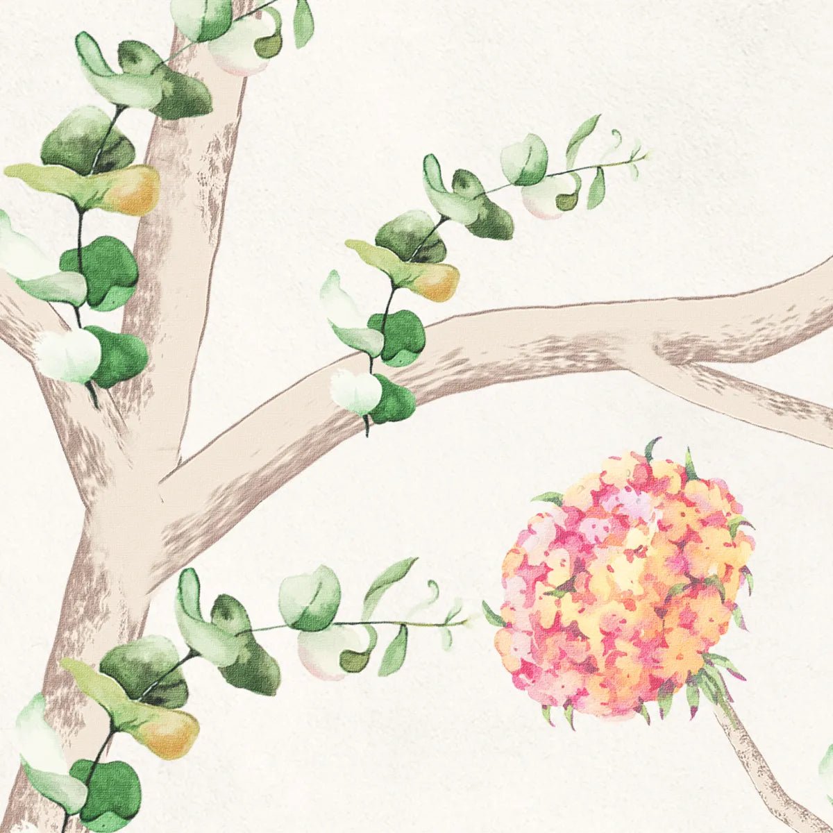 Chinoiserie Tranquility, Wallpaper in Light Background, Customised - Marble Lotus - Chinoiserie Tranquility, Wallpaper in Light Background, Customised