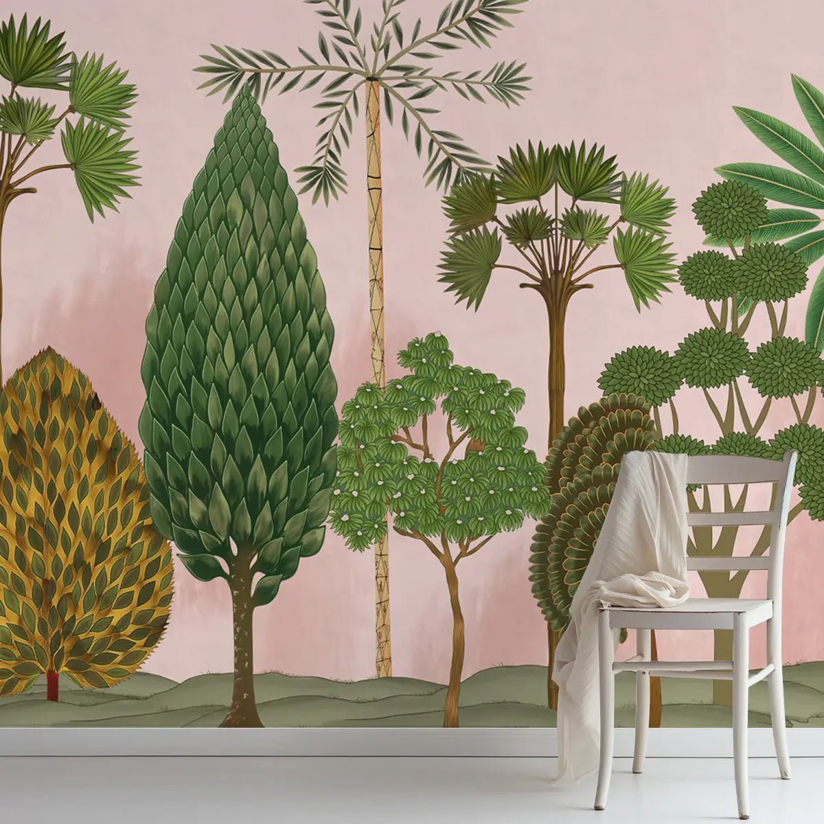 Chitran Pichwai Style Wallpaper Designed for walls Pink Color - Marble Lotus - Chitran Pichwai Style Wallpaper Designed for walls Pink Color