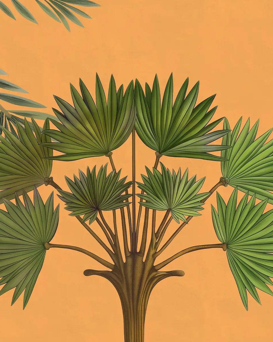 Chitran Pichwai Style Wallpaper Designed for walls Yellow Color - Marble Lotus - Chitran Pichwai Style Wallpaper Designed for walls Yellow Color