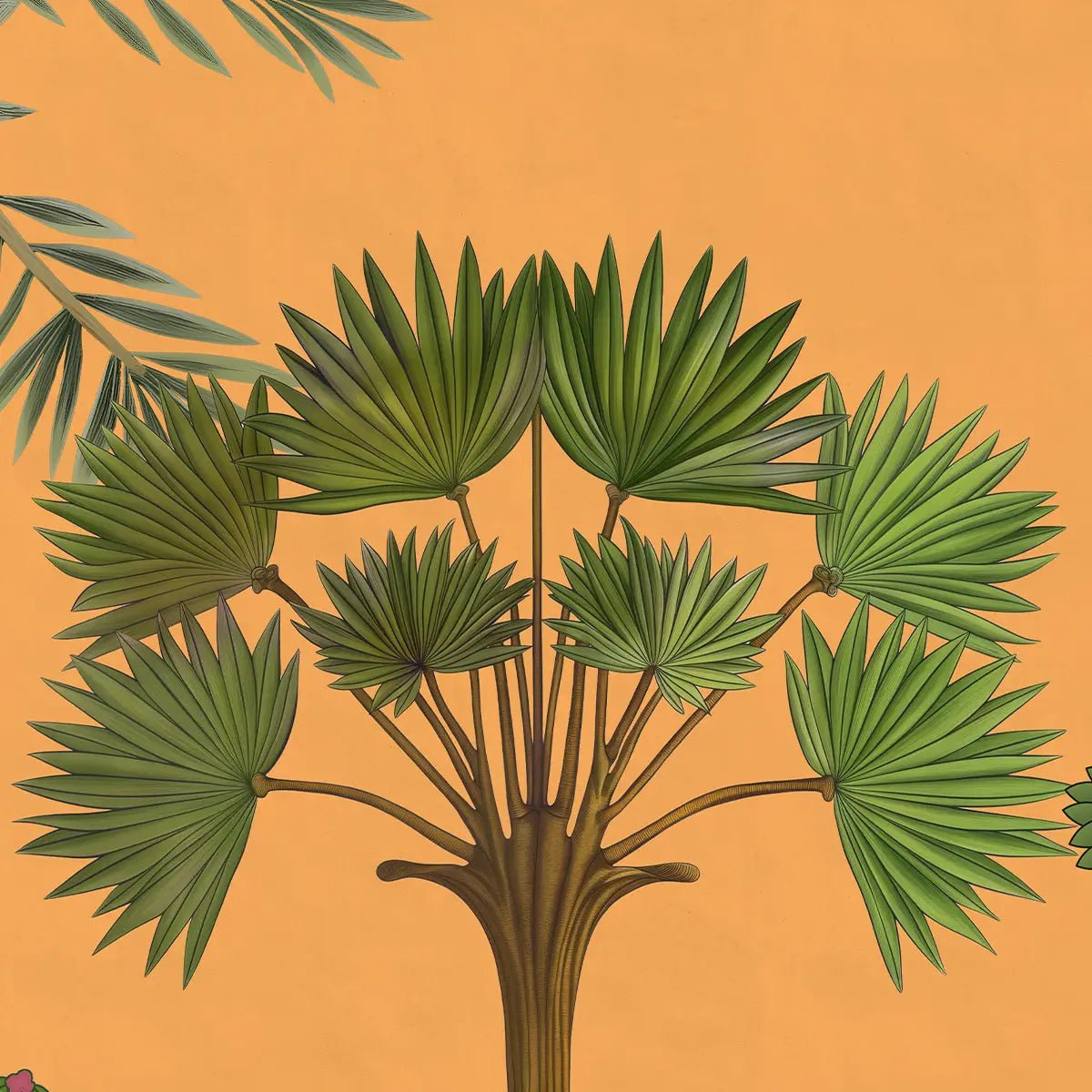 Chitran Pichwai Style Wallpaper Designed for walls Yellow Color - Marble Lotus - Chitran Pichwai Style Wallpaper Designed for walls Yellow Color