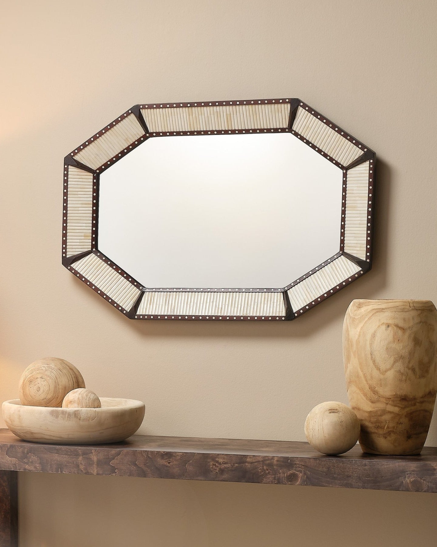 Colony Camel Bone Mirror - Marble Lotus - Colony Camel Bone Mirror