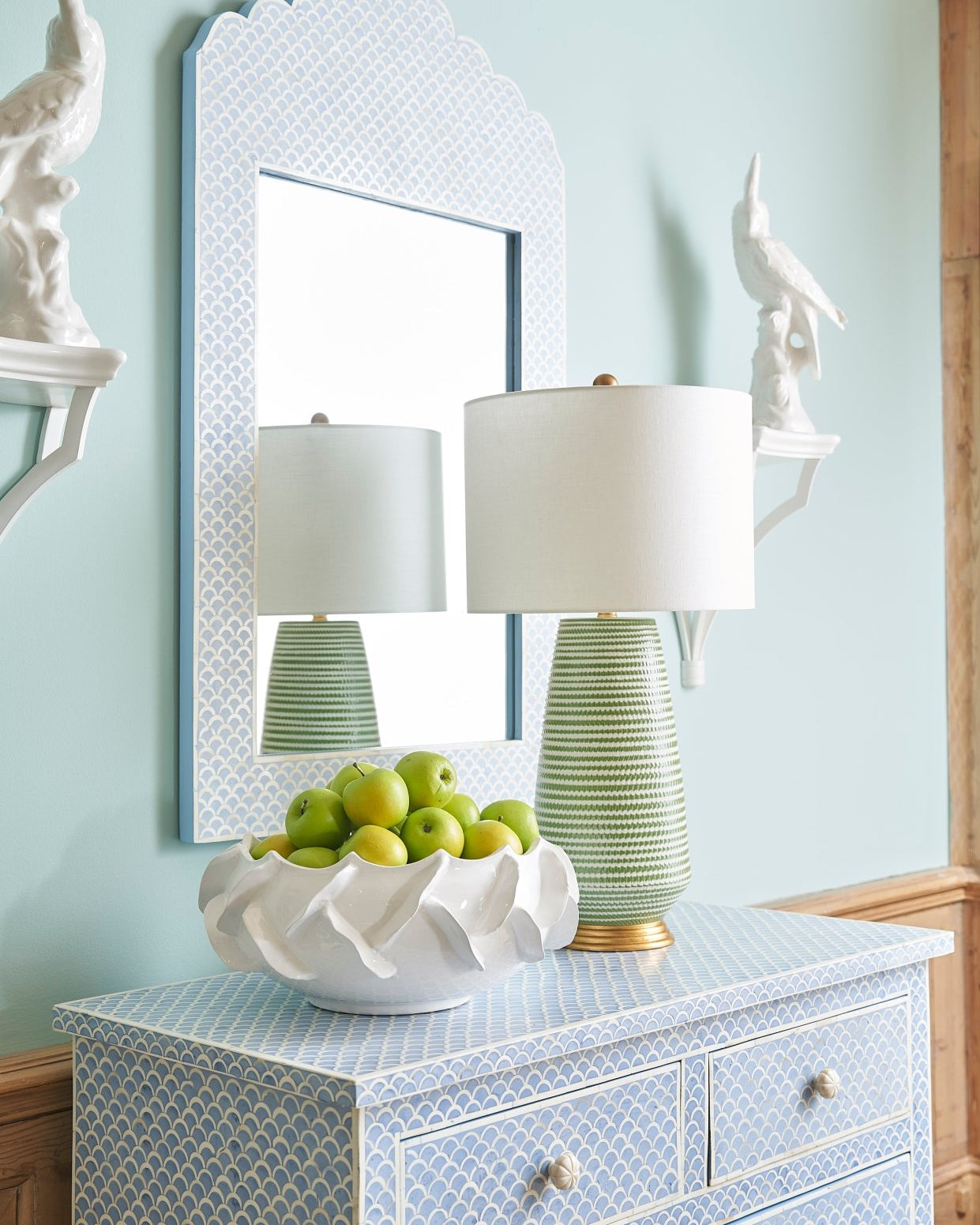 Crown Mirror - Blue - Marble Lotus - Crown Mirror - Blue