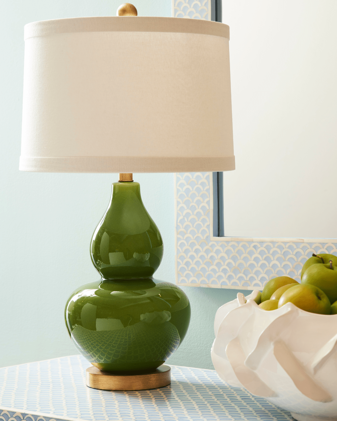 Crown Mirror - Blue - Marble Lotus - Crown Mirror - Blue