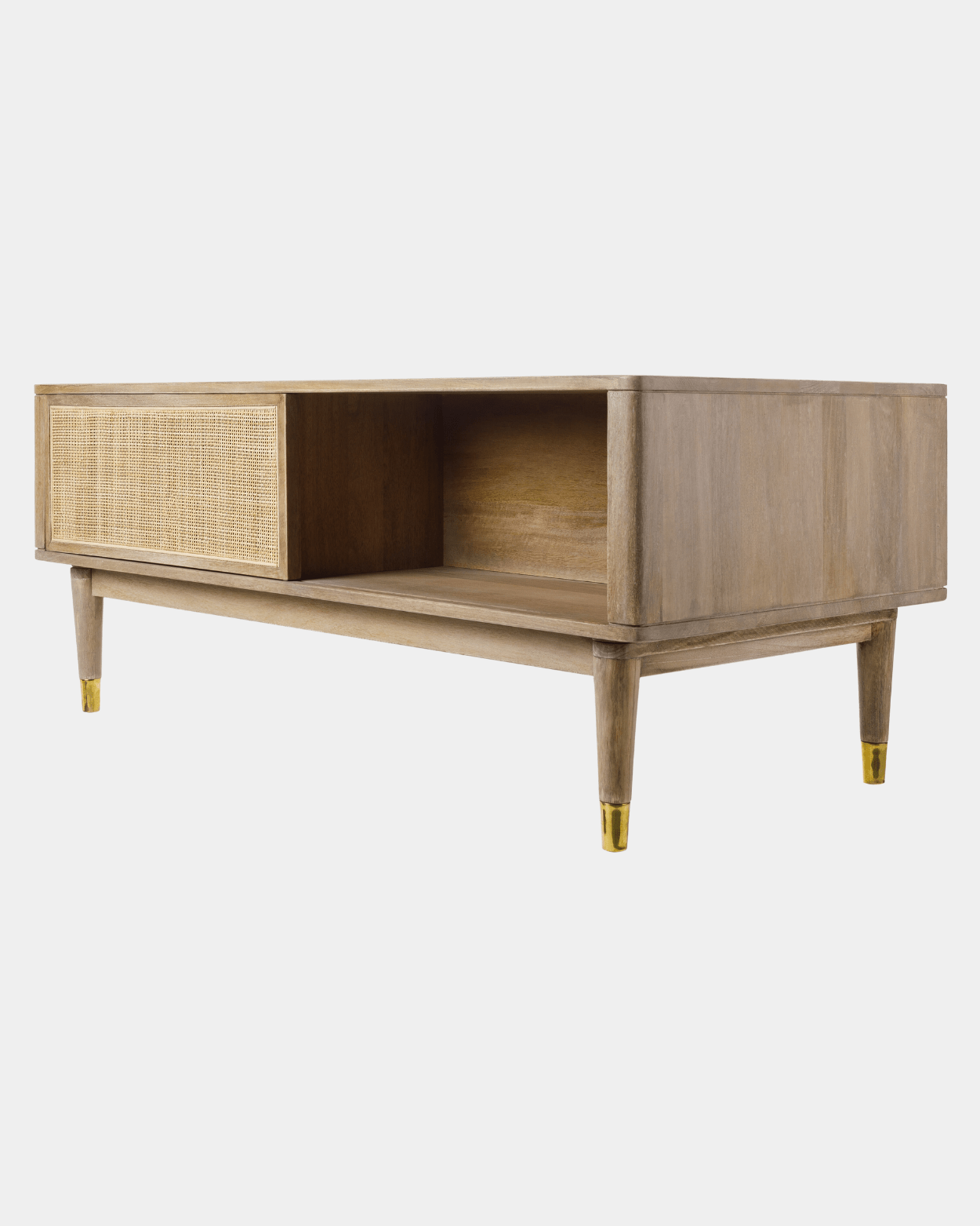 Dalma Rustic Rattan Coffee Table - Marble Lotus - Dalma Rustic Rattan Coffee Table