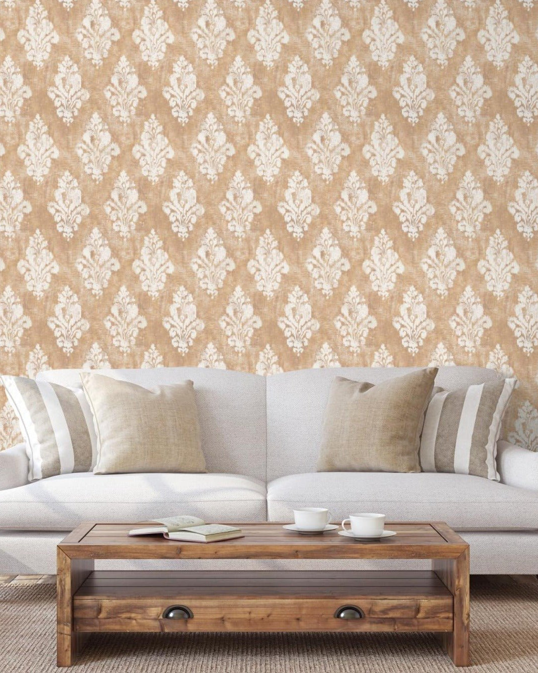 Damask Wallpaper - Marble Lotus - Purchase Dynamic Damask Wallpaper