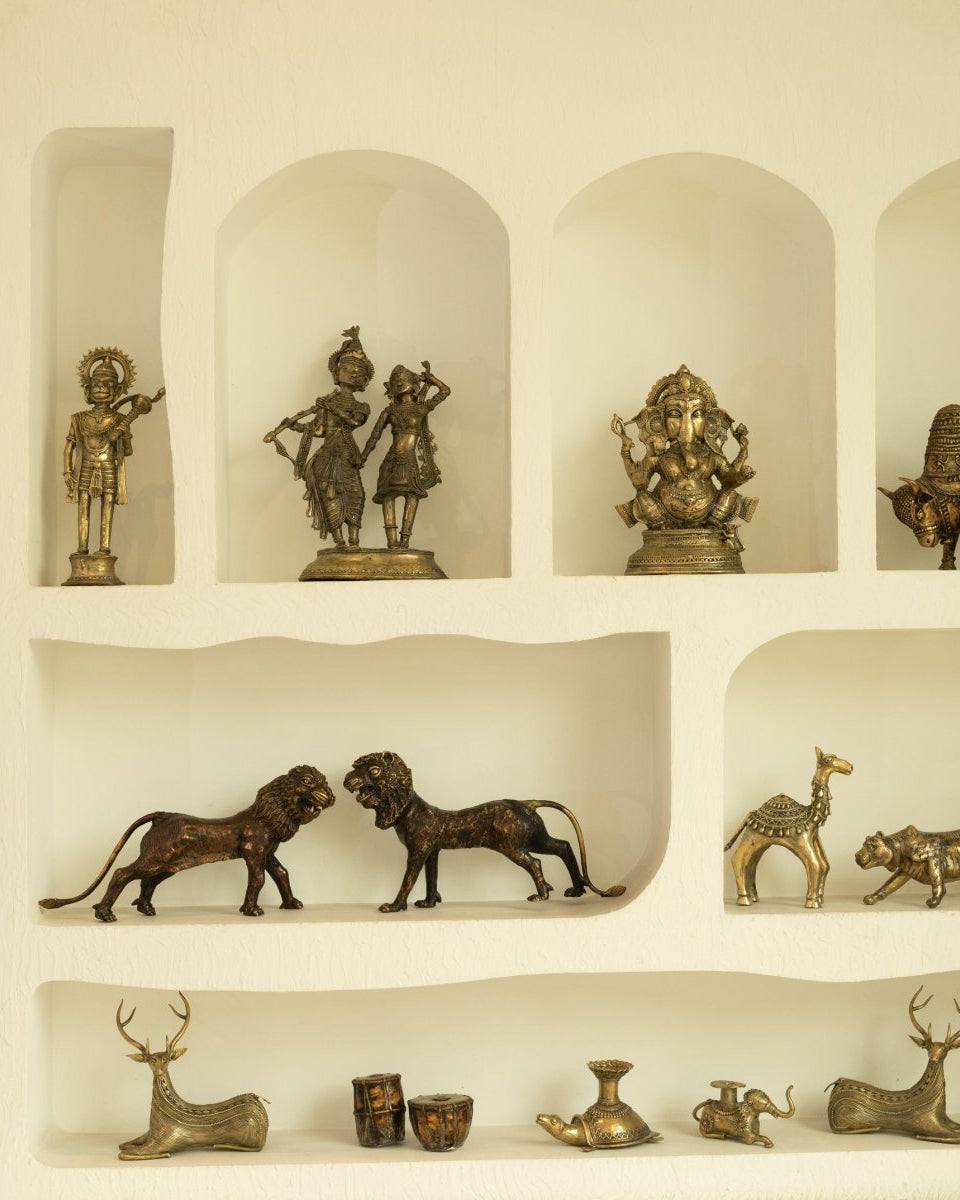 Dhokra Antique Bull Brass Statue - Marble Lotus - Dhokra Antique Bull Brass Statue