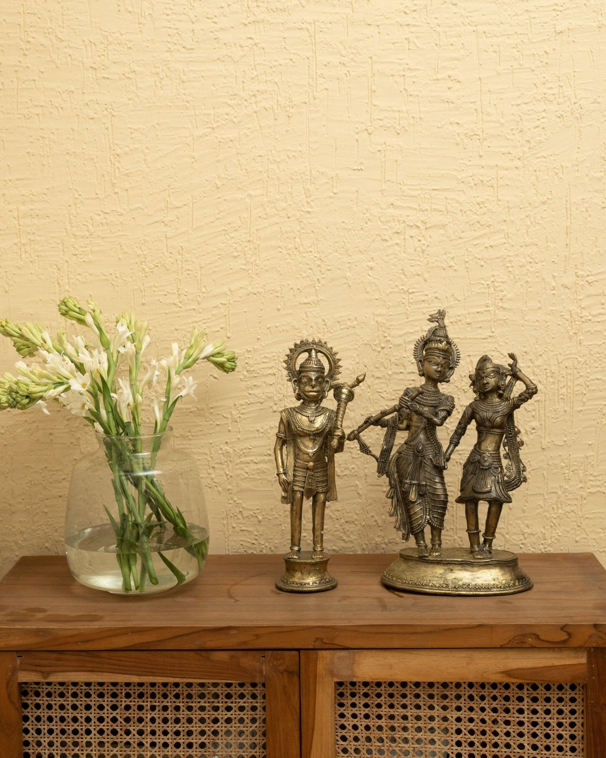 Dhokra Radha Krishna Brass Statue - Marble Lotus - Dhokra Radha Krishna Brass Statue