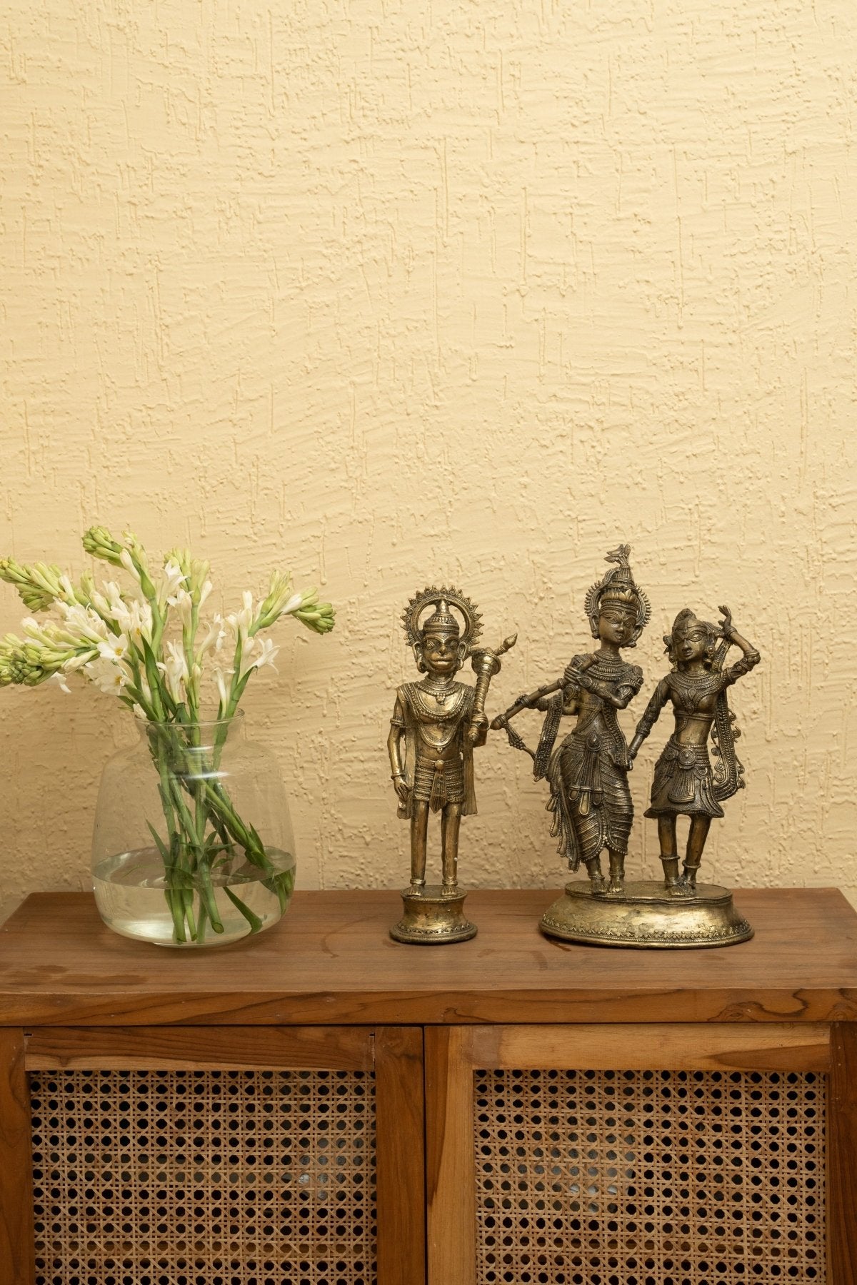 Dhokra Radha Krishna Brass Statue - Marble Lotus - Dhokra Radha Krishna Brass Statue