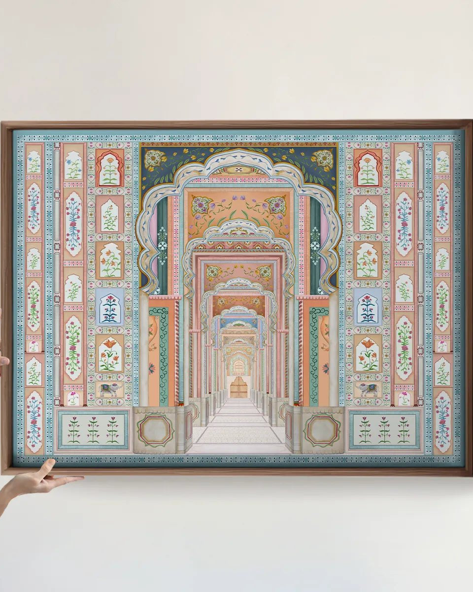 Dilli Darbar Indian Painting FramelessWall Art Digital Print Poster 36 x 48 inches - Marble Lotus - Buy Dilli Darbar Indian Painting Wall Art Digital Print