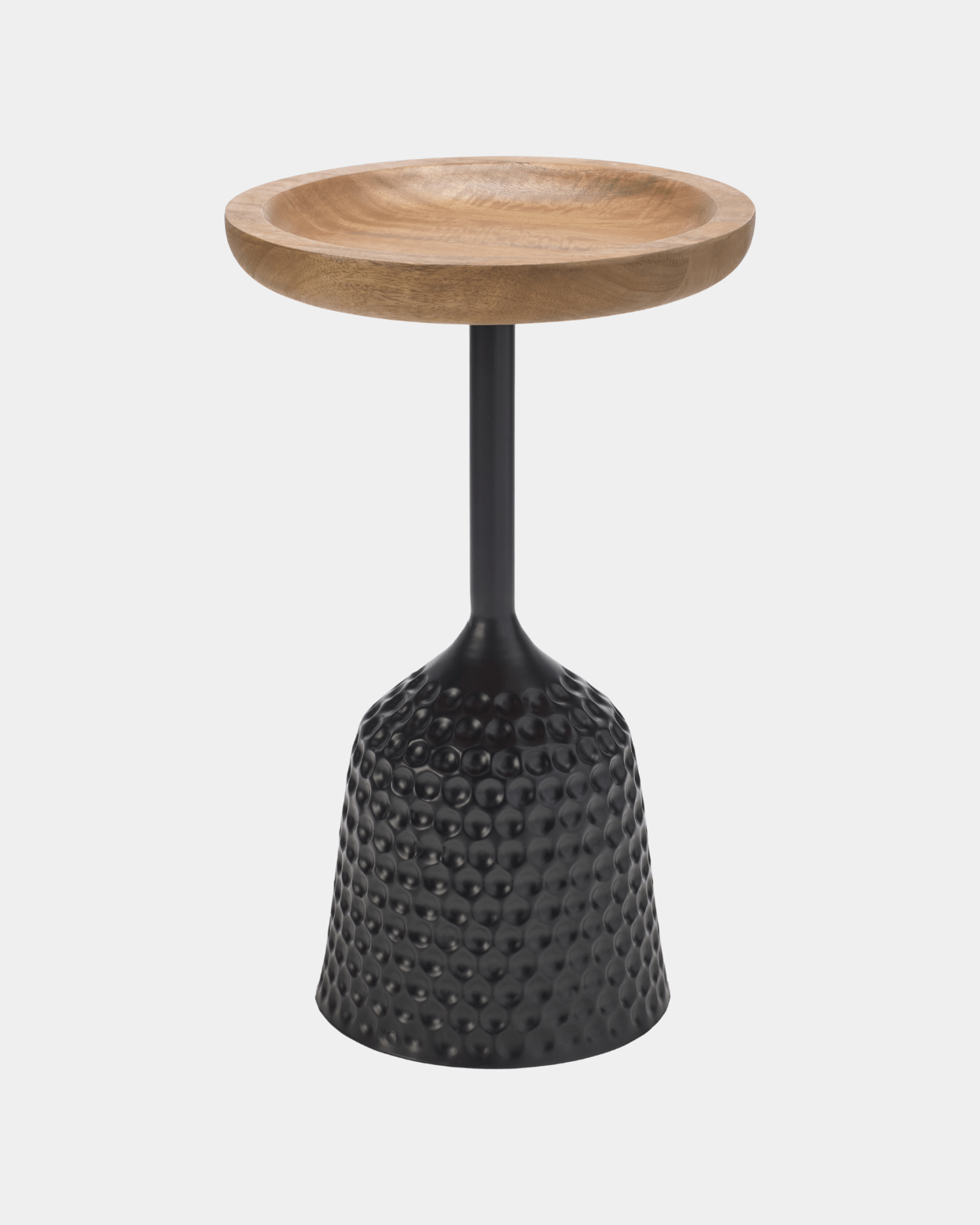 Ditale Rustic Wood and Iron Side Table - Marble Lotus - Ditale Rustic Wood and Iron Side Table | Small End Table | Black Side Table