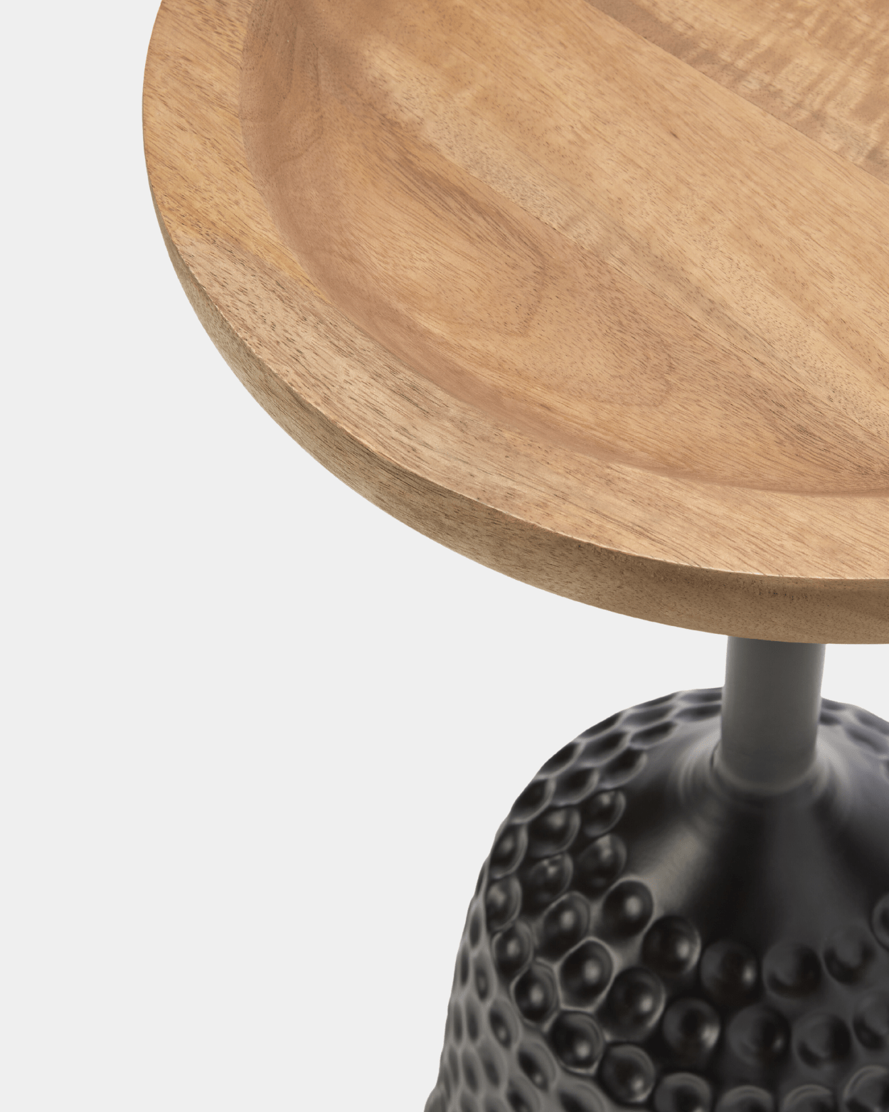 Ditale Rustic Wood and Iron Side Table - Marble Lotus - Ditale Rustic Wood and Iron Side Table | Small End Table | Black Side Table