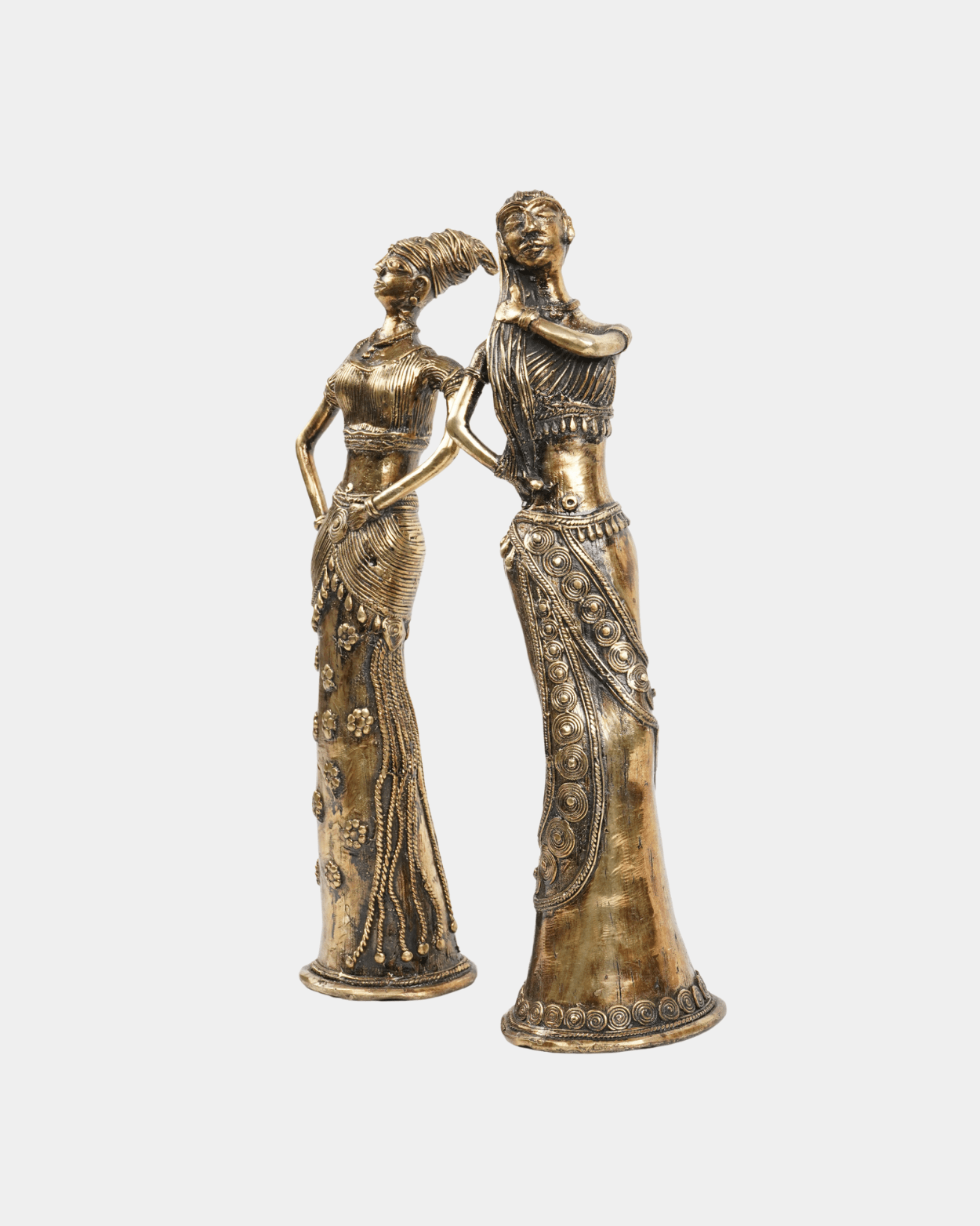 Elegant Bronze Lady Figurines (Set of 2) - Marble Lotus - Elegant Bronze Lady Figurines (Set of 2)