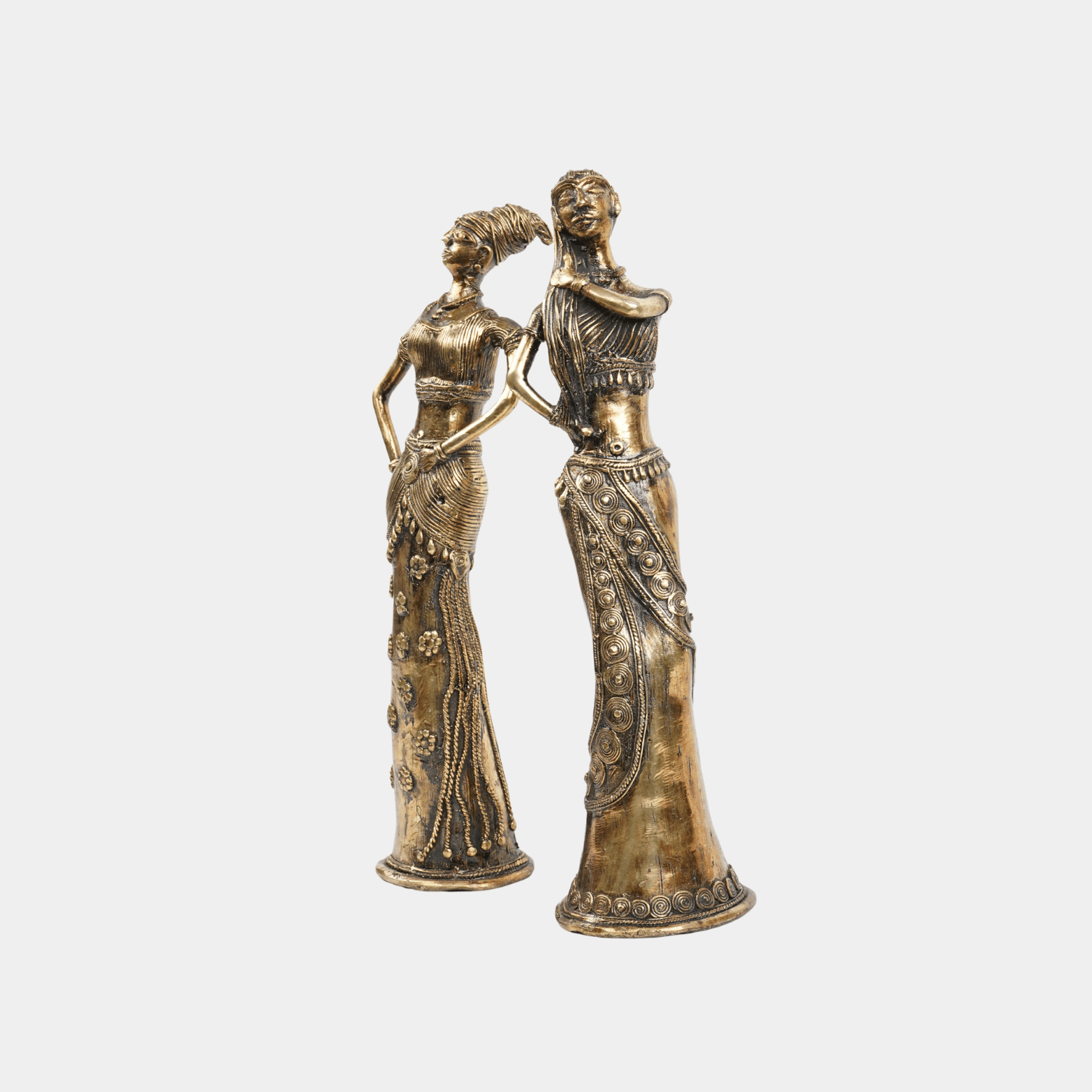 Elegant Bronze Lady Figurines (Set of 2) - Marble Lotus - Elegant Bronze Lady Figurines (Set of 2)