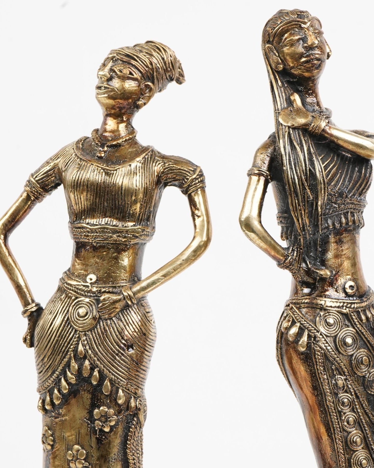 Elegant Bronze Lady Figurines (Set of 2) - Marble Lotus - Elegant Bronze Lady Figurines (Set of 2)