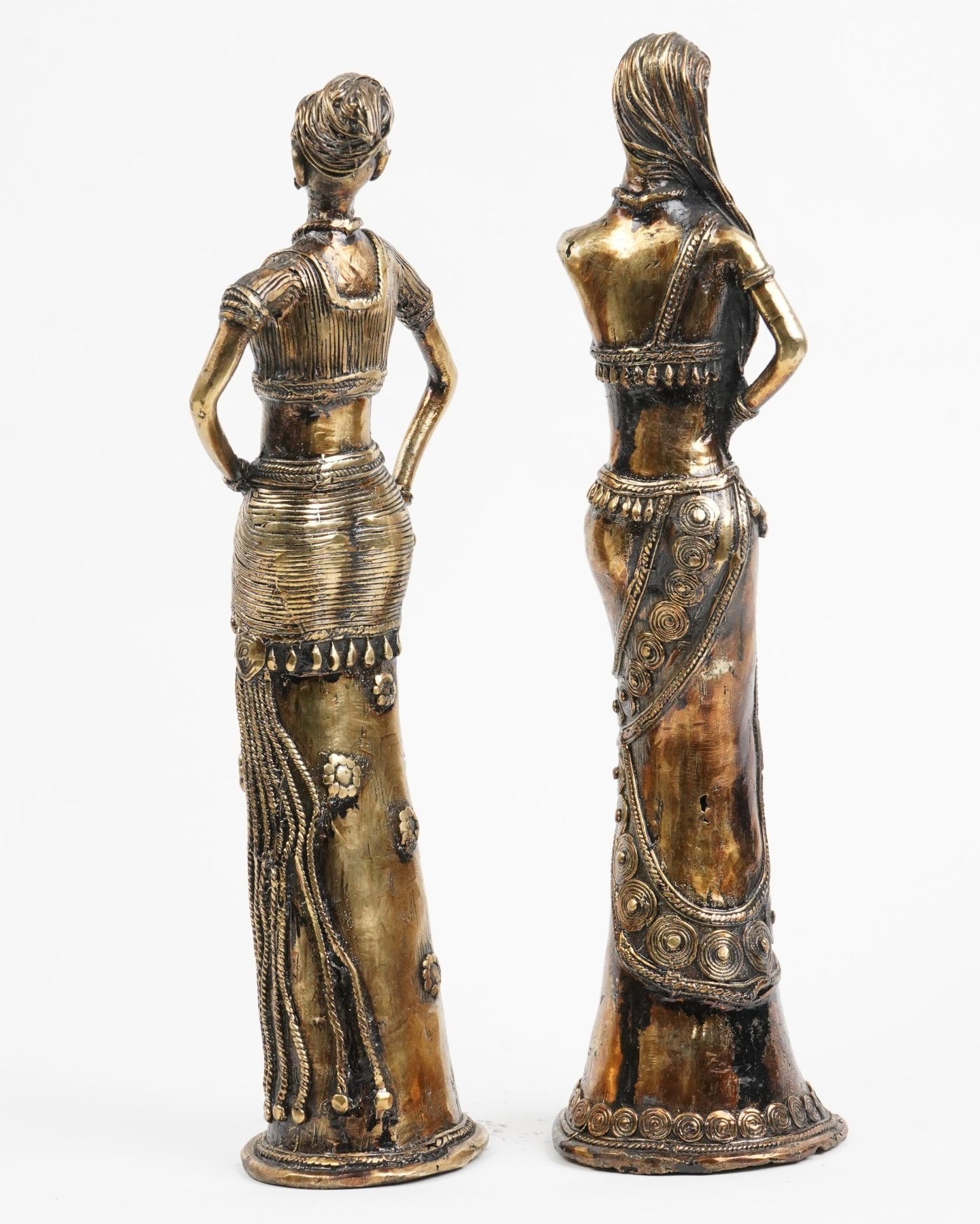 Elegant Bronze Lady Figurines (Set of 2) - Marble Lotus - Elegant Bronze Lady Figurines (Set of 2)