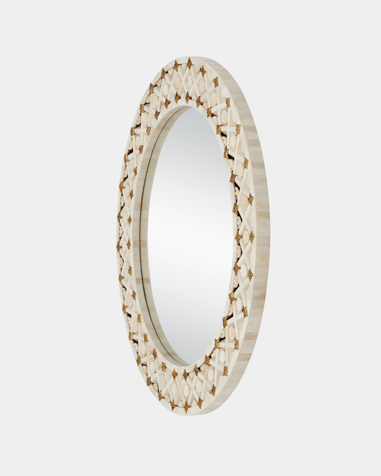 Ellaria Round Mirror - Marble Lotus - Shop Elegant Ellaria Round Mirror