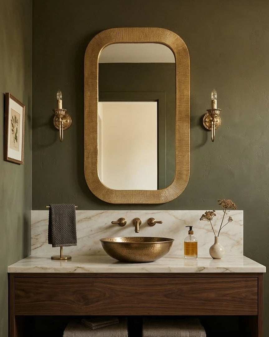Enya Accent Mirror - Marble Lotus - Enya Accent Mirror