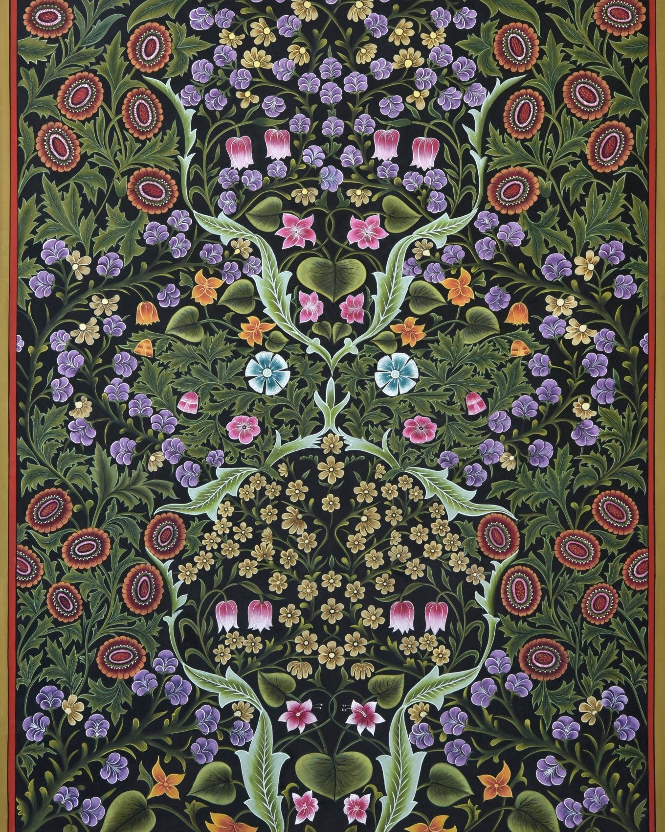 Floral Bouquet - Marble Lotus - Pichwai Painting | Floral Bouquet | Indian Art