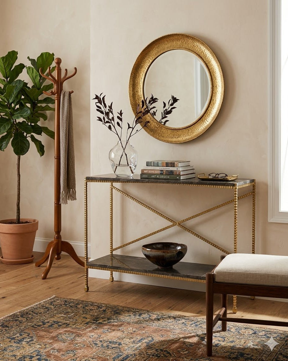 Flying Gold Marble Console Table - Marble Lotus - Flying Gold Marble Console Table